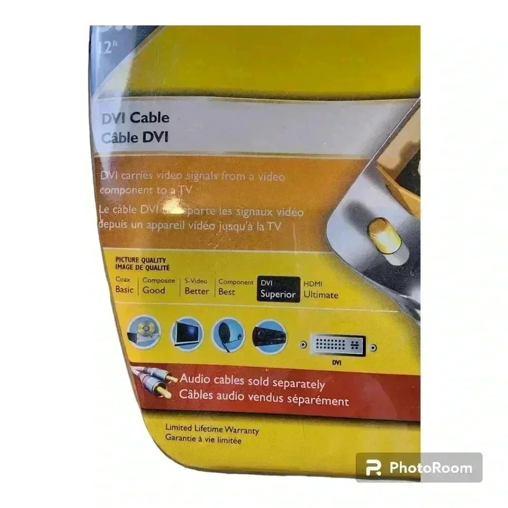 Philips 3.7m 12 ft DVI Cable for HDTV with 24k gold plated connectors - Picture 3 of 5